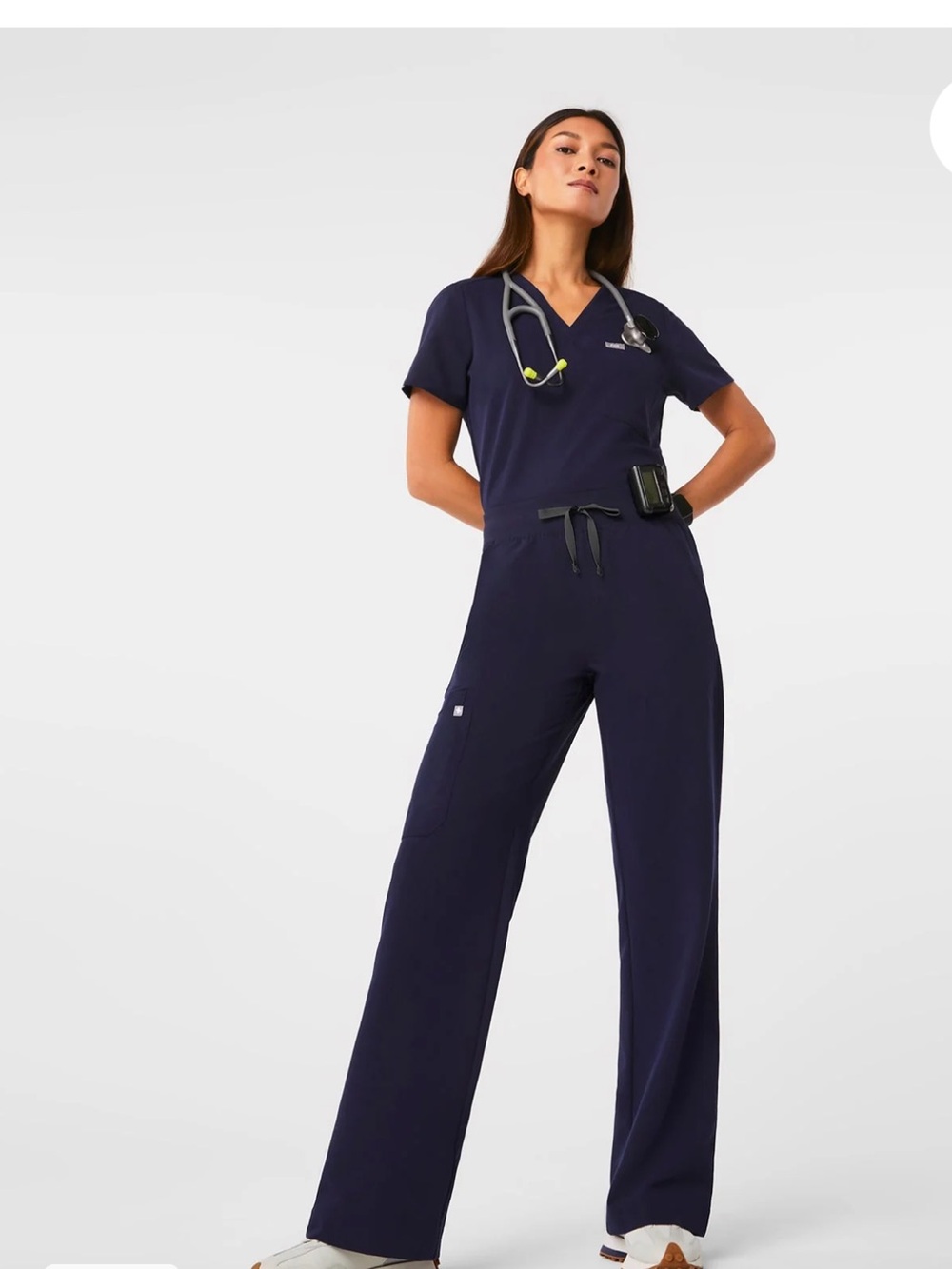 Figs Navy Wide-Leg Scrub Pant